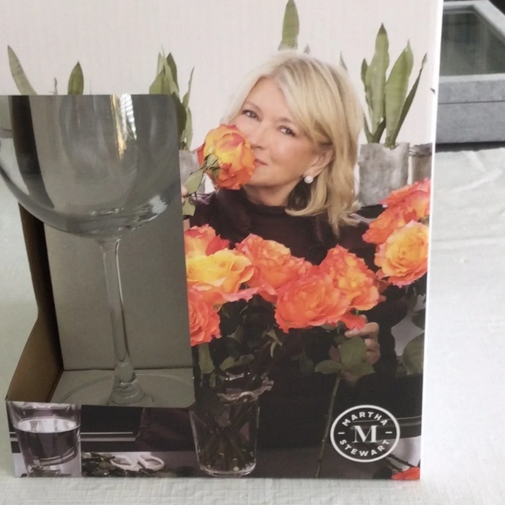 Martha Stewart Clear Red Wine Glass Set NWOT *